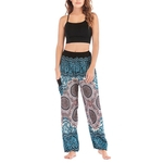 Mulheres Lazer soltas de alta cintura Bohemian Bloomers Yoga Pants