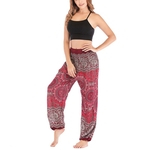 Mulheres Lazer soltas de alta cintura Bohemian Bloomers Yoga Pants