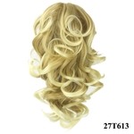 Mulheres Long Curly rabo de cavalo sintético peruca de cabelo extensões Curly Estilo peruca