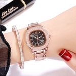 Amyove Lovely gift Mulheres Luxo Analog Watch impermeável com pulseira de aço inoxidável para Escritório ocasional