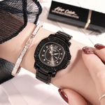 Mulheres Luxo Analog Watch impermeável com pulseira de aço inoxidável para Escritório ocasional