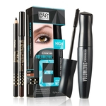 Mulheres Maquiagem Waterproof Mascara Kit Mascara + 2 cores sobrancelha Eye Liner Pencil