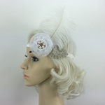 Mulheres Meninas Flapper Headband Flor Pena Cabeça Banda Acessórios Para O Cabelo Partido