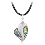 Mulheres moda Colar Heart-Shaped Natural Abalone Shell Pendant Lady Neck Jóias Decoração