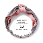 Mulheres Moda Cor Duplo Matching cetim atado Hairband