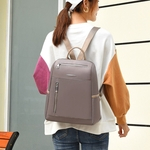 Mulheres Moda cor s¨®lida Zipper Mochila Waterproof Shoulder Bag Travel Bag