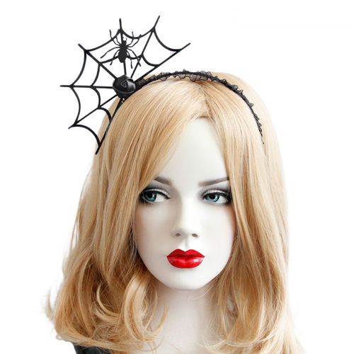 Mulheres Moda Cosplay Aranha Headwear Net delicado Fecho de cabelo para a festa de Halloween