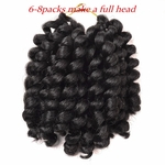 Mulheres Moda Crochet Braid sintético extensões do cabelo encaracolado Perucas 8 polegadas 20 Vertentes