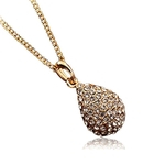 Amyove Lovely gift Mulheres Moda Diamond completa Water Drop Design Pendente longa cadeia colar