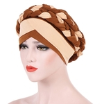 Mulheres Moda Duplo-color Braid Hat 58 centímetros Circunferência Cap Knitting Quente Gostar