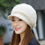Mulheres Moda imitação Quente Coelho Knitting cabelo chapéu para o desgaste do inverno