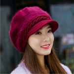 Mulheres Moda imitação Quente Coelho Knitting cabelo chapéu para o inverno desgaste