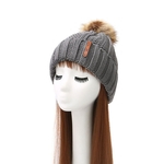 Mulheres Moda Inverno Quente ajustável Wool Cap Casual Pompom Hat Cashmere Earmuffs Gorro Beanie