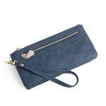 Mulheres Moda Matte Duplo Zipper longo de estilo Clutch Bag Handbag Grande Capacidade Saco de mão Bolsa