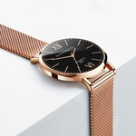 Fashion Women Rose Gold Mesh Watches Luxury Casual Female Quartz Wrist Watch