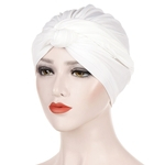 Mulheres Moda simples cor sólida Loss Chemo Beanie Cabelo Turbante chapéu muçulmano Gostar
