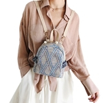 Mulheres Moda Straw Weaving oco Out Backpack