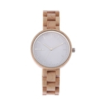 Mulheres Natural Wood Quartz elegante relógio de pulso Presente do ornamento Relógio de pulso