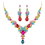 Ladies jewelry Mulheres nupcial diamante jóia elegante conjunto de colar delicado + Presente de aniversário Festival Brincos