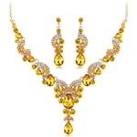 Mulheres nupcial diamante jóia elegante conjunto de colar delicado + Presente de aniversário Festival Brincos