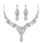 Niceday Mulheres nupcial Multi-color Conjunto de jóias elegante moda diamante Alloy Colar + Brinco Set
