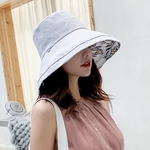 Mulheres Outdoor aba larga Chapéu de Sol Positivo / Negativo Usabilidade dobrável linho Cap Cotton