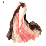Mulheres Primavera Faux Silk Gradient Color Smooth Long Scarf Neck Wrap Shawl Scarves