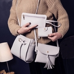 Mulheres Quatro Set Moda Handbag Bolsa de Ombro quatro pe?as Tote Bag Crossbody Wallt
