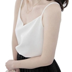Mulheres respirável Casual V-neck Chiffon Sling Vest Tops