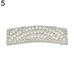 Mulheres Rhinestone Faux Pearl Embutidos Bang Hairpin Grampo De Cabelo Barrette Headwear