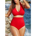 Mulheres Sexy Halter Top Bikini Set Bandage Big Size cintura alta Swimsuit Além disso maiô menina Swimwear