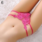 Mulheres Sexy Lace Flower V-string Briefs Calcinhas Thongs G-string Lingerie T-back