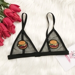 Mulheres Sexy Lace interisting Hamburger Bra Bralette bustier Strappy Top