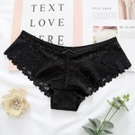 Mulheres Sexy Lace Seamless Pure Cotton Oco Transparente Triangle Low Waist Underwear