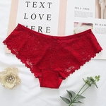 Mulheres Sexy Lace Seamless Pure Cotton Oco Transparente Triangle Low Waist Underwear