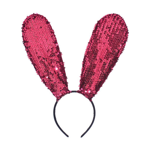 Mulheres Sexy Sequins orelha de coelho Projeto Headwear delicado Fecho de cabelo para a festa de Halloween