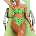 Mulheres Sexy Snakeskin impressão Bra + Briefs Bikini Set