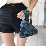 Mulheres Simples Casual atado Wrist Bag Mobile Phone Key Money Bag