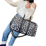  Mulheres Sling tiracolo grande capacidade Leopard Crossbody Malas de Viagem PU Leather Weekend Duffel Messenger Bag