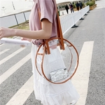 Mulheres Transparente Messenger Bag Shoulder Bag Novidade Moda Saco de m?o redonda