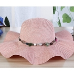 Mulheres Verão elegante exterior Aba larga protetor solar, Chapéu de palha