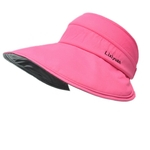Mulheres Visor Cap Sunscreen Vinil Proteção UV dobrável Aba larga Verão ao ar livre Praia Hat