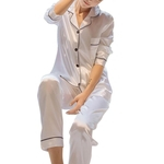 Mulheres Wear Início Manga Longa Pijamas Set Tops Longo-luva + calças compridas Homewear presente