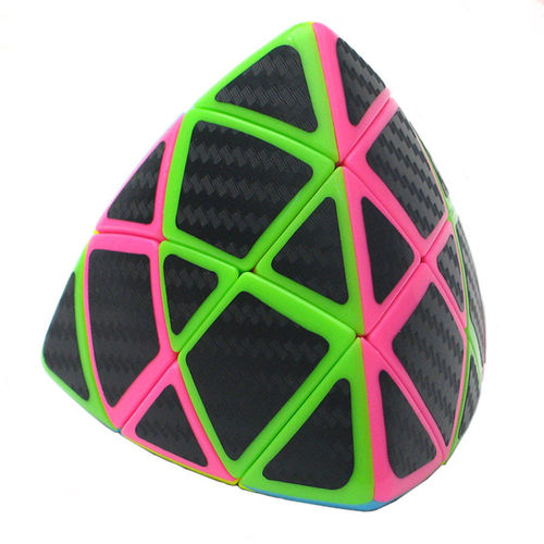 Multicolour Carbon Fiber Pyramorphix com competição profissional adesivos Intelligence Development 3x3 Cubo Mágico