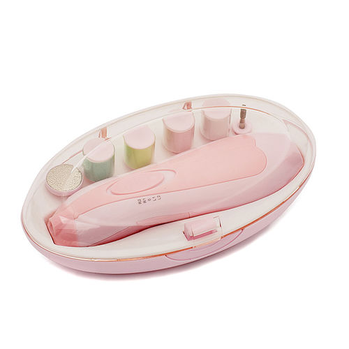 Multifuncional Anti-scratch bebê Clipper prego elétrico com luz LED Manicure Set