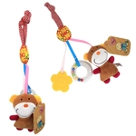 Multifuncional Baby Stroller suspensão Anel Rattle Teether Música bebê Toy Dolls Berço Assento