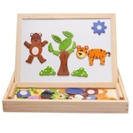 Multifuncional Magnetic enigma Prancha de Desenho animal crianças que escrevem Blackboard Learning Educação Brinquedos caçoa presentes caixa de madeira