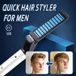 Multifunction Men Hair Styling Comb Straightener Curling Cabelo rápida Styler Massage Comb