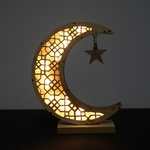 Musselina Ramadan LED Star Moon Light Home Art Craft Eid Mubarak Lâmpada Decorativa