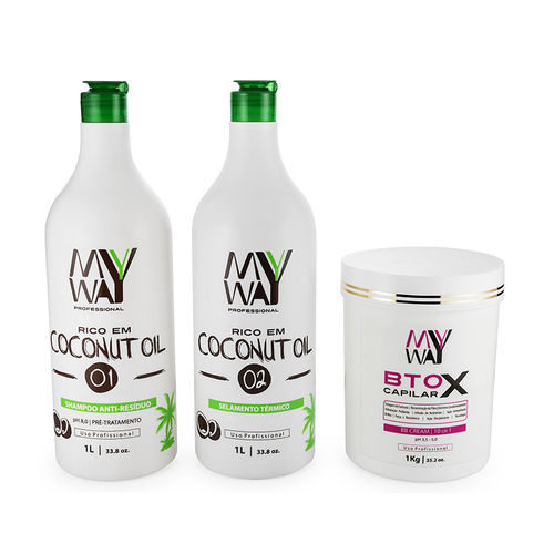 My Way Escova Progressiva Coconut Oleo de Coco Selagem Kit